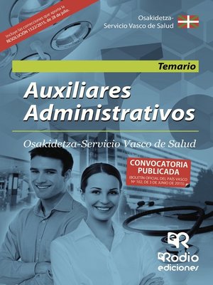 cover image of Auxiliares Administrativos. Osakidetza Servicio Vasco de Salud. Temario